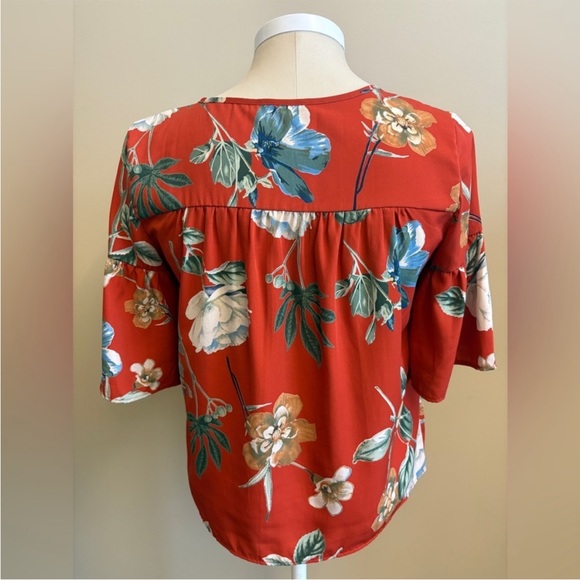 W5 by Anthropologie Floral Blouse | Size L | Boho Peasant Top - Picture 3 of 14
